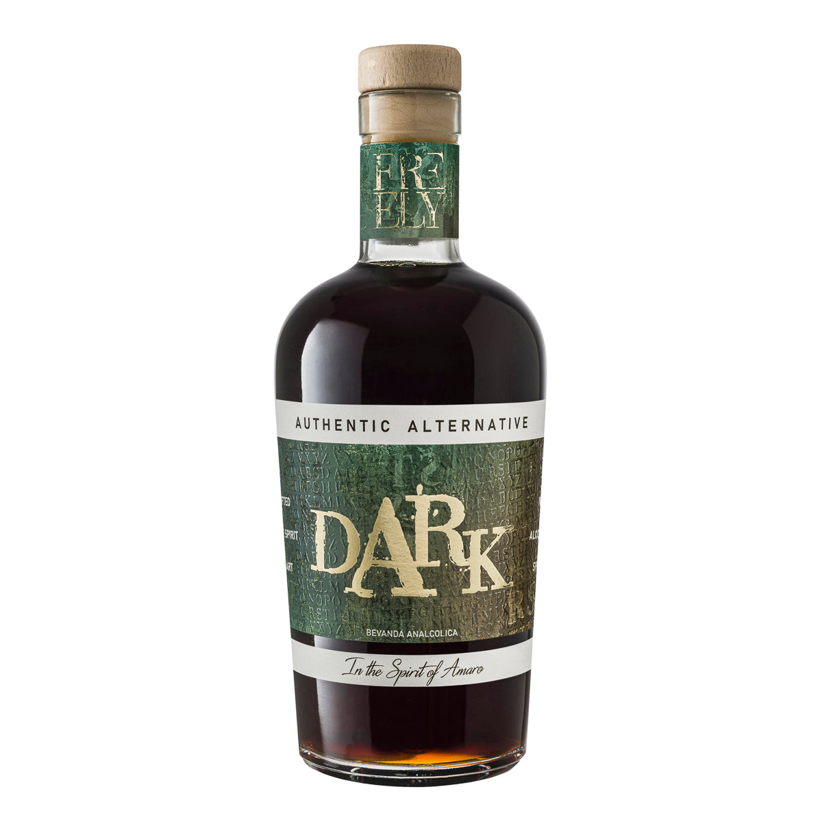 Dark amaro analcolico italiano bottiglia 750ml marchio freely