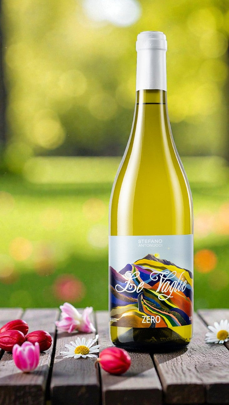 Ste' Le vaglie bianco bottiglia di vino dealcolato analcolico zero alcol di cantina santa barbara