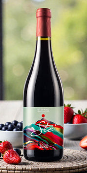 vino analcolico Ste rosso piceno di cantina santa barbara shooting fragole e mirtilli