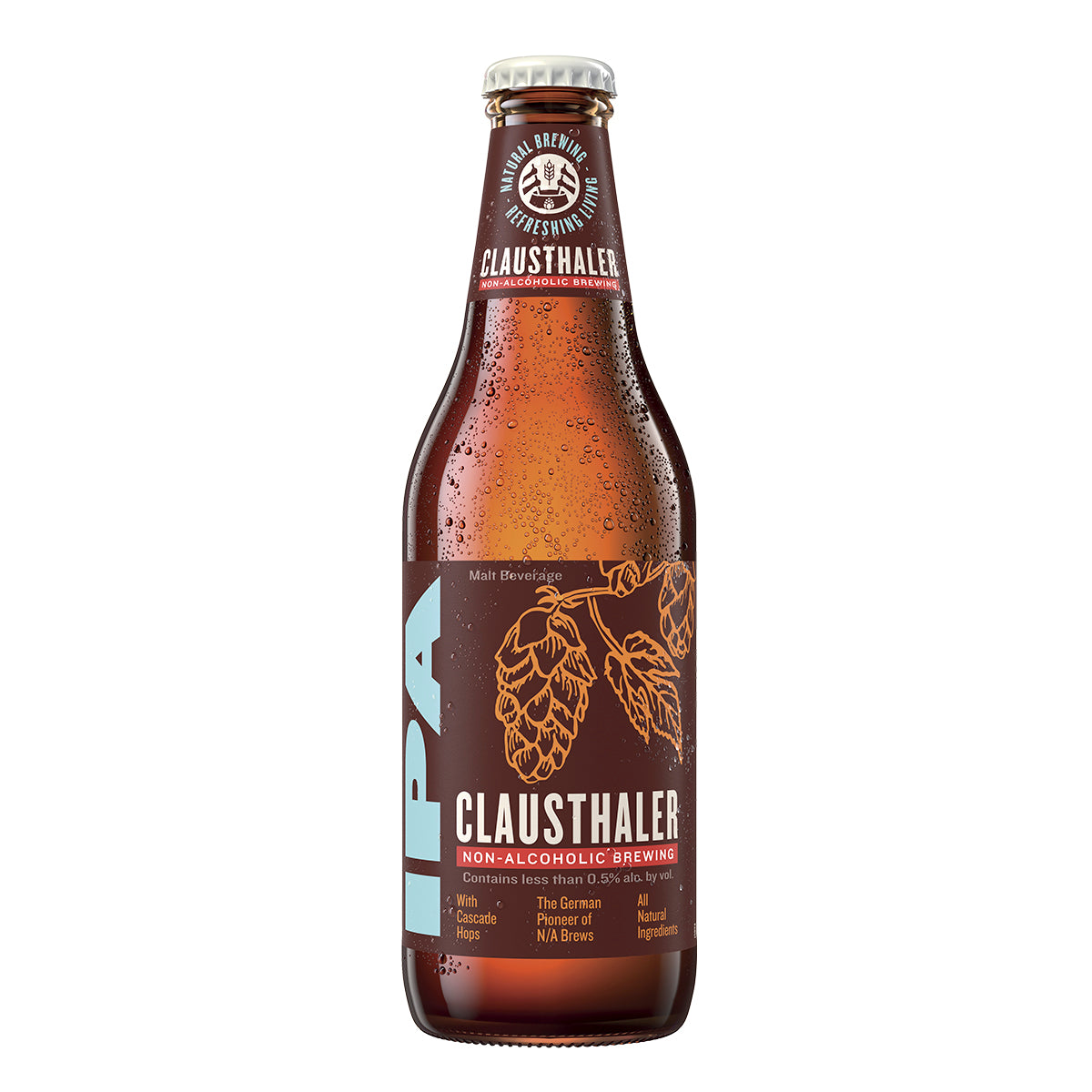 Clausthaler ipa birra analcolica non filtrata tedesca bottiglia 0,355 alc. <0.5%