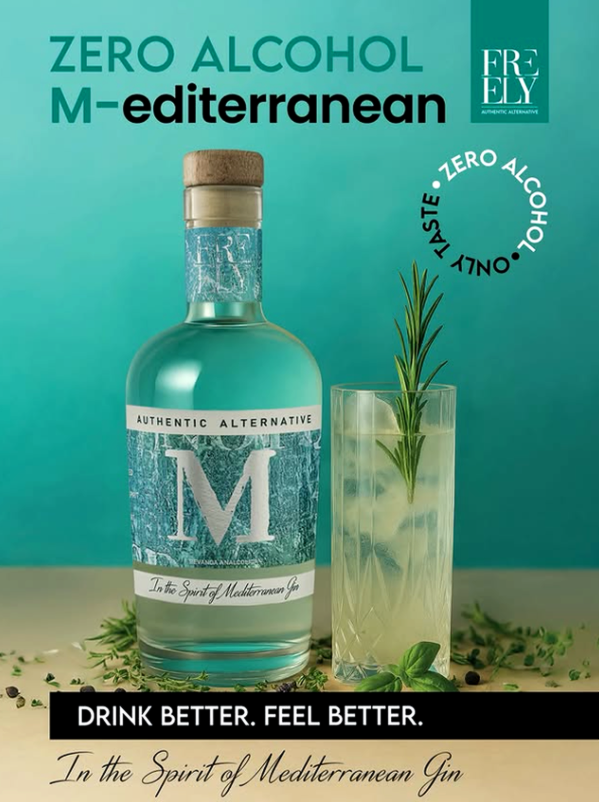 Gin senza alcol stile mediterraneo freely M alcohol free cocktail